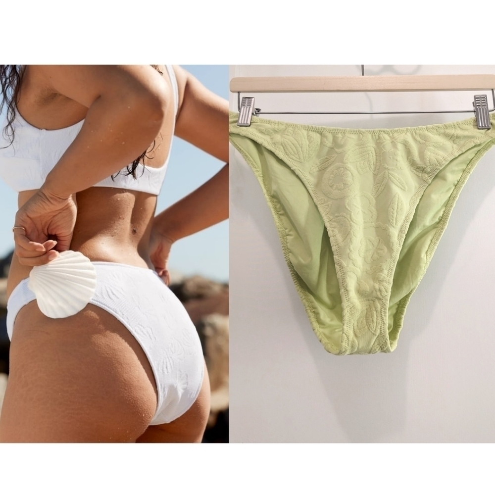 NWT aerie | Jacquard Cheekiest Bikini Bottom in Lime Floral